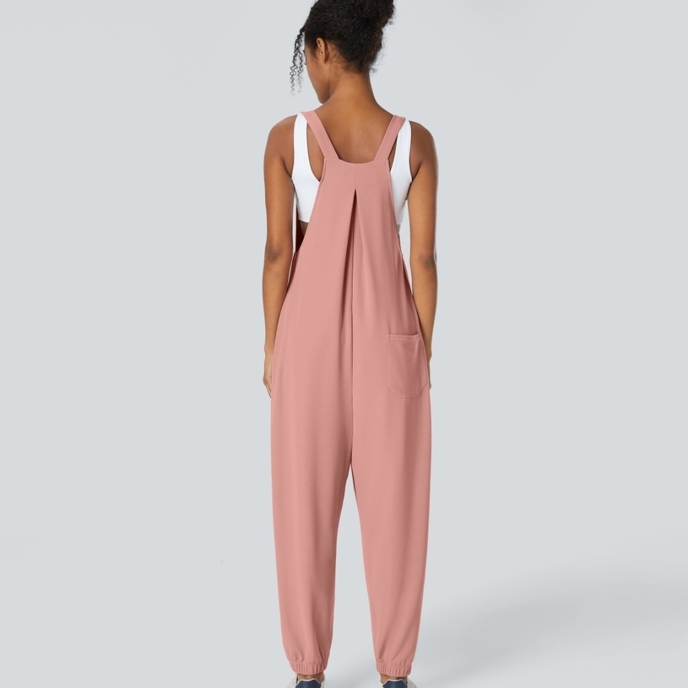 HALARA Blush Pink Waffle Jogger Jumpsuit - Picture 2 of 4